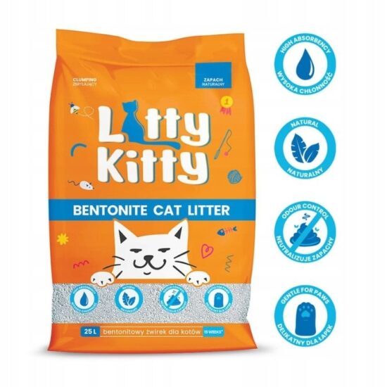 LITTY KITTY Bentonite 25 l Naturalny